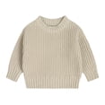thumbnail image 1 of Toddler Baby Boys Girls Knit Sweater Solid Color Pullover Sweatshrit Warm Long Sleeve Fall Winter Tops, 1 of 5