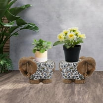 2 PCS Modern Decorative Garden Stool Elephant Garden Stool Brown NEW