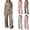 Khaki, variant on 2 Piece Women Striped Outfit Button Down Long Sleeve Tops & Wide Leg Pants Teen Fall Casual Fashion Lounge Daily Tracksuit Set