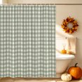 thumbnail image 5 of Sage Green Plaid Shower Curtains for Bathroom, Gingham Checked Minimalist Modern Waterproof Fabric Shower Curtain, Decorative Bathroom Curtain for Bathtub, 72"x72", No Hooks Included, 5 of 9