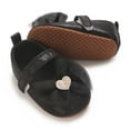 thumbnail image 4 of Black Delicate Bow Decorated Soft Sole Shoes For Newborns And Infants Up To 12 Months With Flexible Base For Developing Feet, 4 of 9