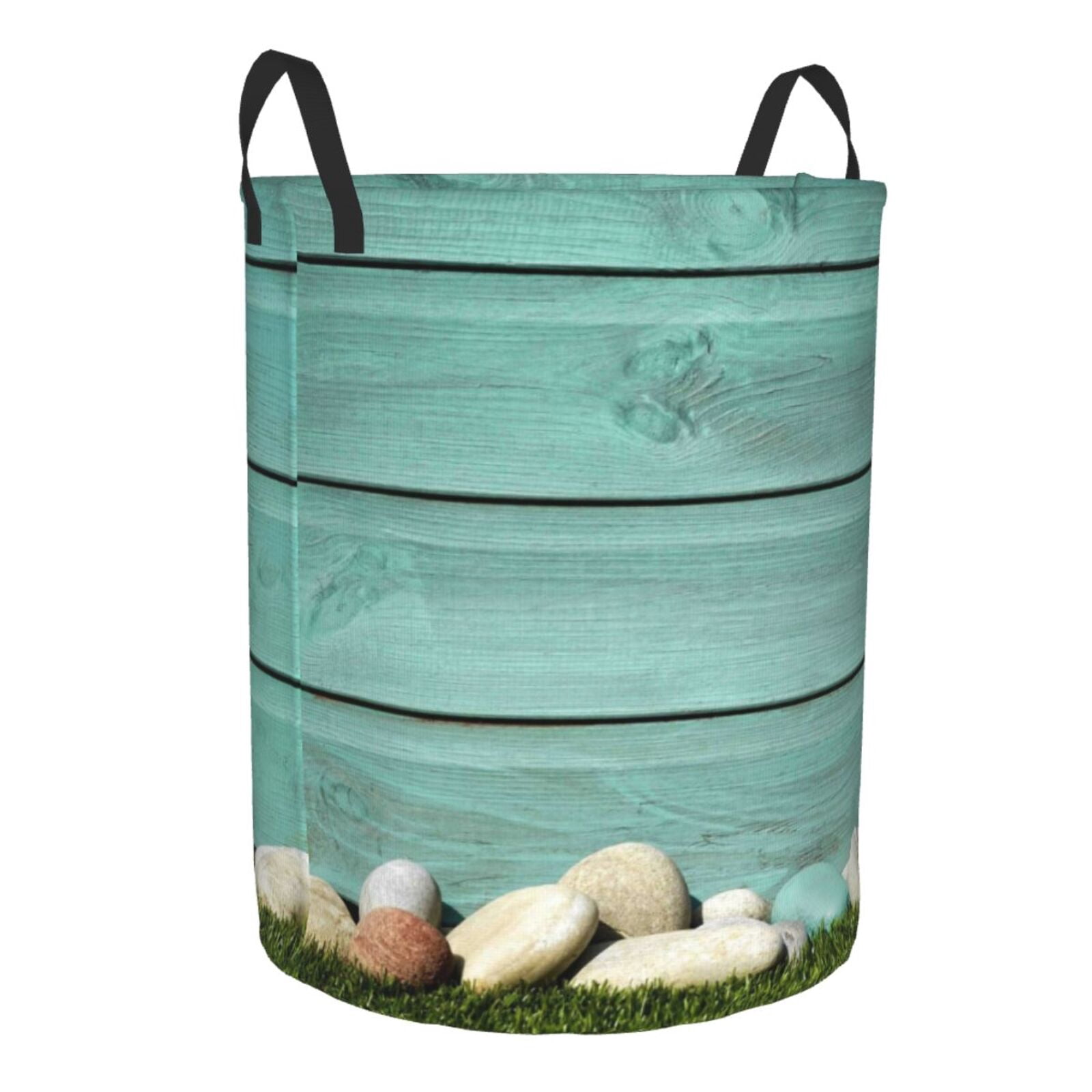 Picia Wood Grain Large Laundry Basket, Waterproof, Freestanding Laundry Hamper, Collapsible Tall Clothes Hamper with Extended Handles-