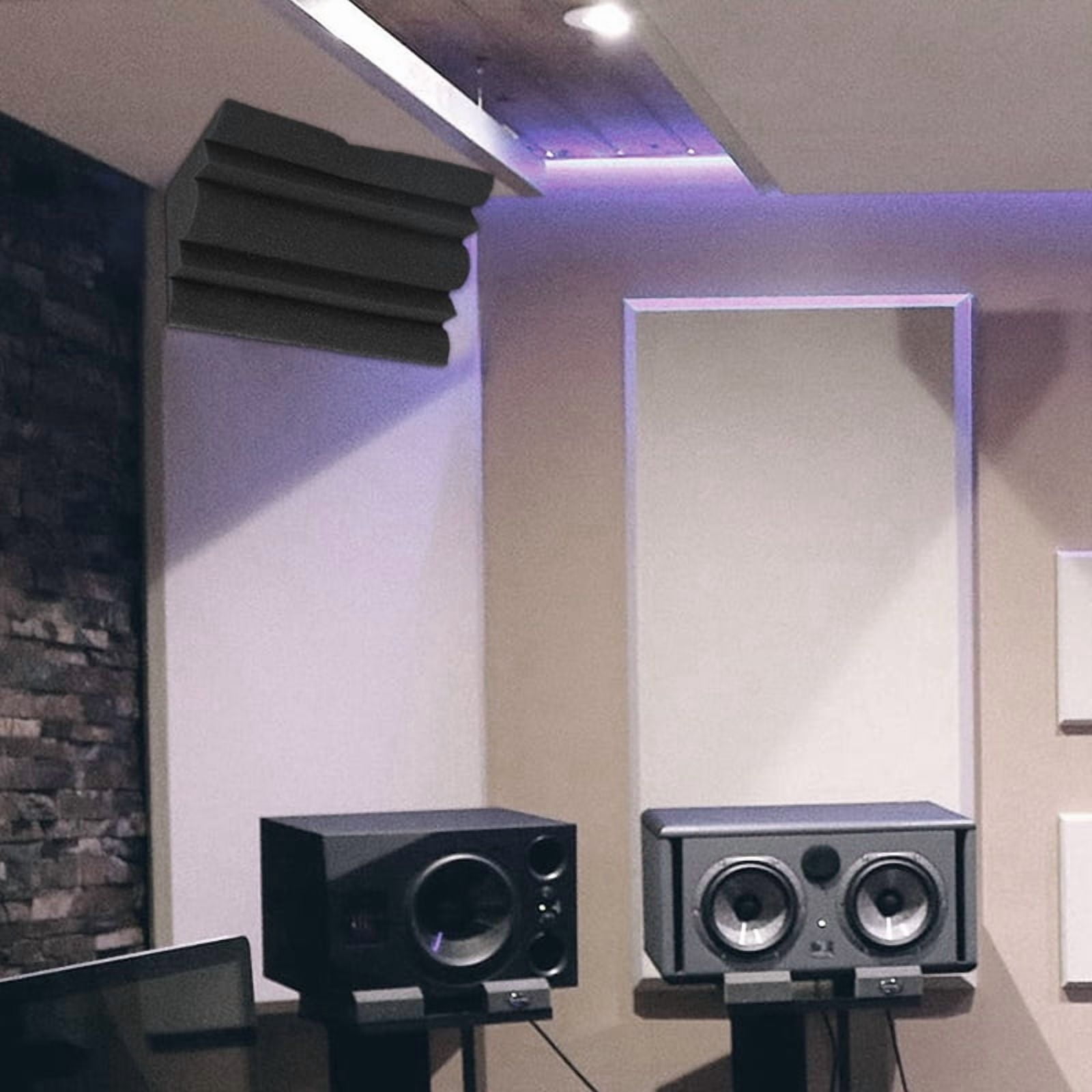 16 Pcs Corner Bass Trap Acoustic Panel Studio Sound Absorption Foam 12x12x24cm,16 * pcs Acoustic Foams,black
