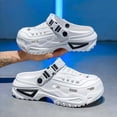 thumbnail image 5 of GPOECD Mens Slippers Breathable Closed Toe Summer Slippers, Outdoor Driving Shoes for Sports Casual Shoes for Men 03_White,10, 5 of 8