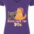 thumbnail image 4 of Inktastic Bring Back the 90s Cool Orange Cat Women's V-Neck T-Shirt, 4 of 5