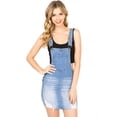 thumbnail image 2 of Machine Pour Neuf Mode Women's Juniors Denim Overall Mini Jean Dress (Medium, Denim), 2 of 4