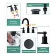 thumbnail image 4 of Wowow 8 in. Widespread Double Handle Bathroom Faucet with Pop-Up Drain Kit and Supply Lines Included in Gold, 4 of 8