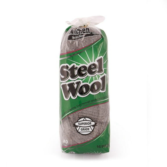 EcoQuality Steel Wool #0 Fine Sponges Heavy Duty Scrub Sponge, Kitchen, Iron Skillets and Outdoor Grills (1)