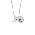 thumbnail image 2 of Delight Jewelry Two-tone Open Cupid's Heart Silvertone Script Initial Disc - F - Charm Necklace, 20"+3", 2 of 4