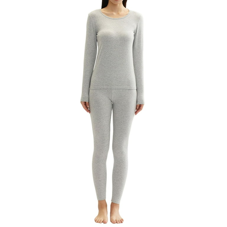 Aueoeo Womens Thermals Women's Tight Round Neck Cotton Thermal Underwear  Pure Cotton Autumn Clothes And Trousers Two-Piece Set Clearance - Walmart .com