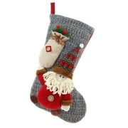 Boiiwant Christmas Santa/ Snowman/ Deer Patterns Stocking Shaped Candy Bag