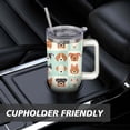 thumbnail image 7 of Paw Print Dog Lovers Tumbler 40oz - Vacuum Insulated Coffee Cup with Handle & Straw- Cute Gift for Female Dog Owners, 7 of 7