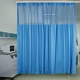 thumbnail image 2 of Room Divider Curtains, 12ft Wide x 8ft Tall Curtain Screen Partitions, Polyester Fabric Privacy Curtain with Mesh Top, Privacy Vertical Blinds Curtain Panel for Beauty Salons, SPAs, Clinics (Blue), 2 of 9