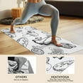 thumbnail image 4 of Black Mushroom Line White Pattern Hot Yoga Mat Towel Non Slip for Hot Yoga - Quick-Drying Yoga Mat Cover with 4 Corner Pockets with Travel Bag - Hot Yoga Towel Non Slip 70"x26", 4 of 6