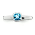 thumbnail image 5 of Sterling Silver Cushion Cut Blue Topaz Ring, 5 of 11