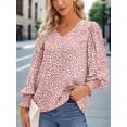 thumbnail image 2 of Women's V Neck Long Sleeve Shirt Tops Casual Office Work T-Shirt Blouse, 2 of 7