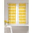 thumbnail image 3 of Yellow Plaid Curtains 54 Inch Length,Sheer Curtains for Bedroom Living Room Window Watercolor Grid Checker Gingham Farmhouse Rod Pocket Drapes Kitchen Curtains Small Half Window 42"x54" 2 Panels, 3 of 6