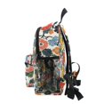 thumbnail image 4 of FORMRS School Backpack with Front Zippered Pocket 12" Student Travel Daypack, Black Flowers Pattern, 4 of 6