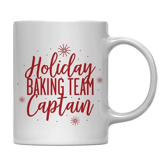 Koyal Wholesale 11oz. Funny Christmas Coffee Mug Gag Gift, Holiday Baking Team Captain, 1-Pack