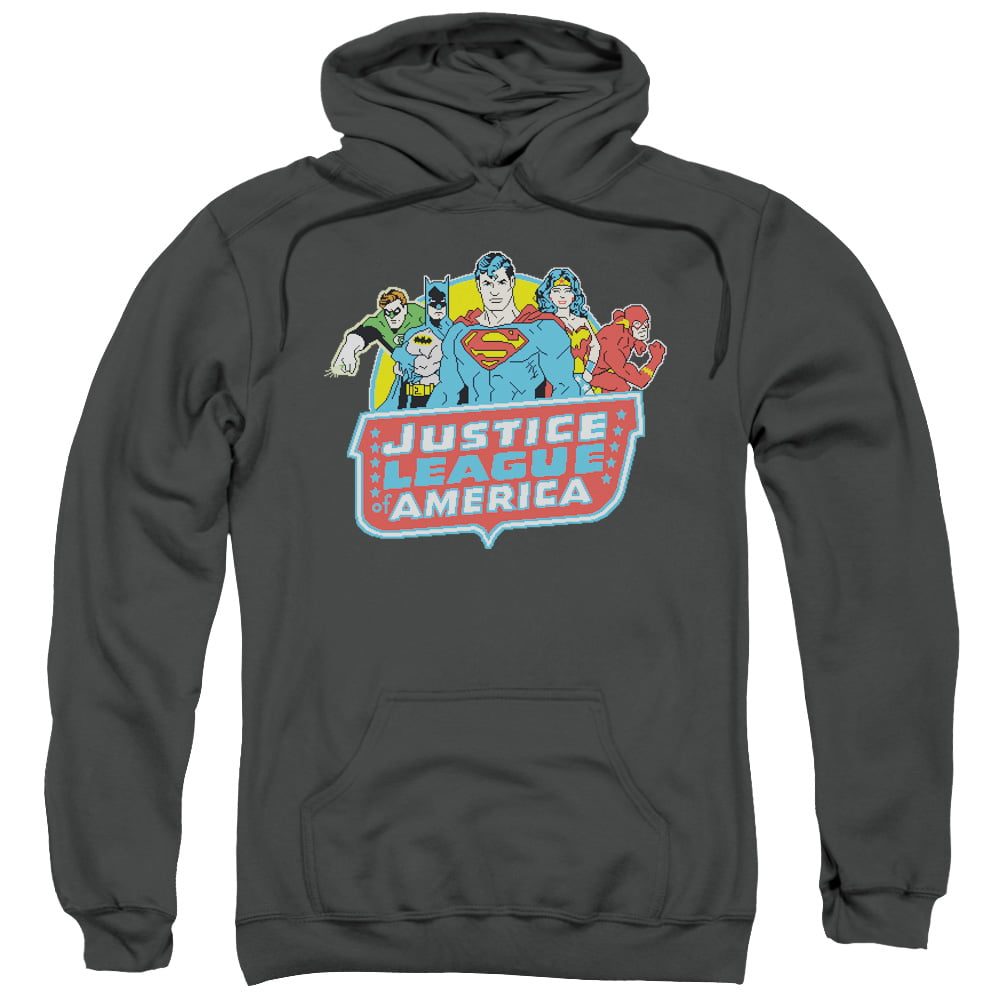 Justice League of America Adult Crewneck Sweatshirt 8 Bit Justice League of America