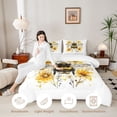 thumbnail image 3 of Erosebridal Cute Bug Bee Full Size Comforter Sets,Kawaii Floral Bedding Comforter Set,White Black,Polkadot Reversible,3pcs,1 Comforter and 2 Pillowcases, 3 of 7