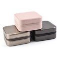 thumbnail image 4 of Portable Faux Leather Zip Jewelry Box Ring Earrings Bracelet Storage Case Pouch, 4 of 8