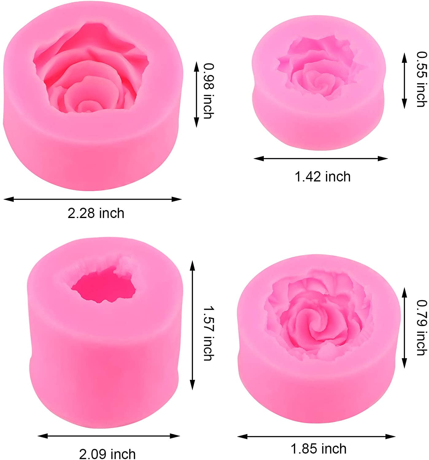 Rose Shape Silicone Mold 3D Flower Bloom Chocolate fondant Cake Handmade Soap 