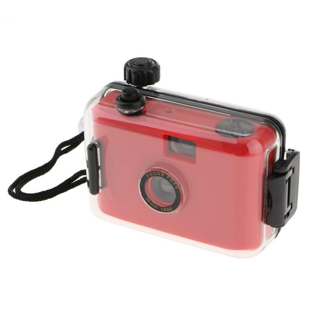 Underwater Waterproof Film Camera With Housing Case Scuba Diving 16ft Red