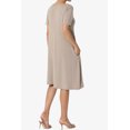thumbnail image 4 of Robe T-Shirt Évasée à Manches Courtes Col Bateau Longueur Genou avec Poche pour Femmes PLUS, 4 of 6