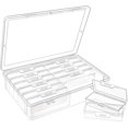 thumbnail image 1 of Plastic Organizer Box Small Clear Storage Containers with Lid Adjustable Compartments Organizers for Tool Jewelry Tackle Earring Craft Beads - PC Grids, 1 of 6