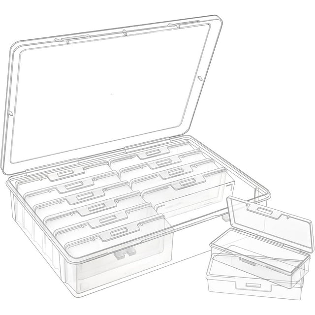 Plastic Organizer Box Small Clear Storage Containers with Lid Adjustable Compartments Organizers for Tool Jewelry Tackle Earring Craft Beads - PC Grids