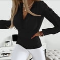thumbnail image 3 of Top de encaje transparente con pedrería para mujer - Cuello en V, manga larga, blusa elegante y ajustada, 3 of 8
