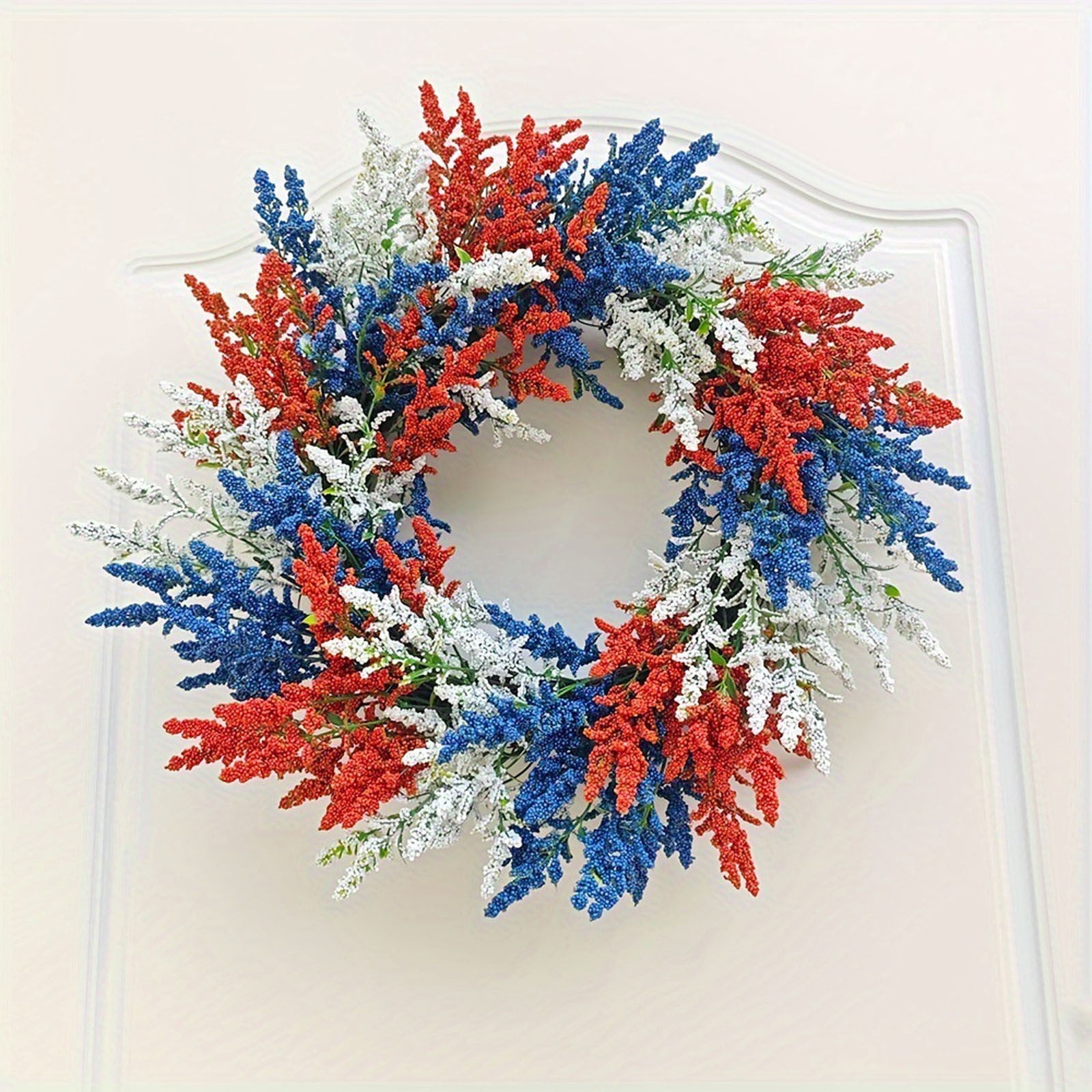 Patriotic Independence Day Wreath for Front Door Porch Sign, Independence Day Pendant Welcome Signs for Front Porch, Garage Door Independence Day Decor Festival Decoration, 45cm