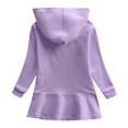 thumbnail image 5 of Lullu Girls Fall Hoodie Dress Long Sleeve Ruffle Hooded Sweatshirt Dress, Purple, Sizes 3-8, 5 of 5