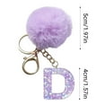 thumbnail image 1 of cpengpj Purple Velvet Letter Pendant Keychain, 26 Alphabet Charms for Backpack, Personalized Initials Gift, 1 of 9