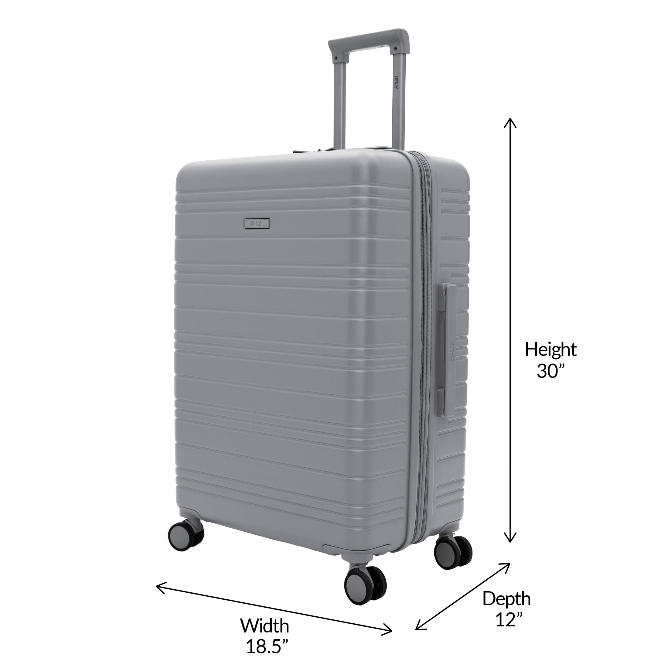 iFLY Take Off 28" Expandable Hardside Spinner Large Checked Luggage, Gray