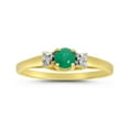 thumbnail image 1 of 10k Yellow Gold Round Emerald And Diamond Ring, 1 of 6