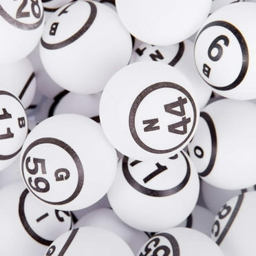 Mr. Chips Professional 1.57” (40 mm) White Double Number Bingo Balls - Ping Pong Style Balls for Manual Bingo Cage Only