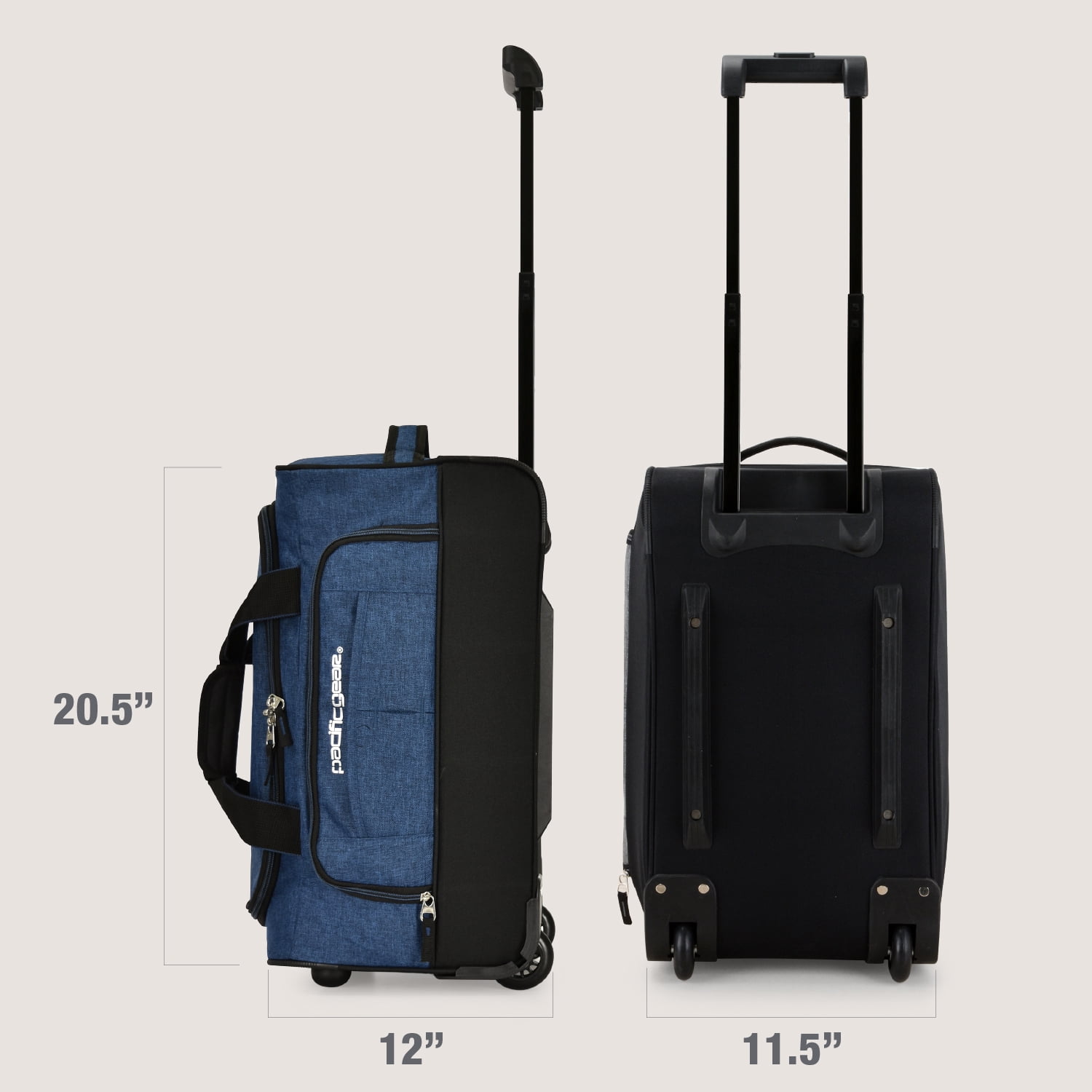 Pacific Gear Keystone 21" Rolling Duffel Bag with Wheels, Navy