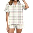thumbnail image 5 of Bxsruta Pajamas Set for Women, Women's Casual Printed Pajama Set, Button-Down Blouse & Short Pants, Lightweight Loungewear, 5 of 8