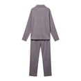 thumbnail image 6 of Samdudou Mens Pajamas Set Long Sleeve Button Down Sleepwear Classic Notch Collar Solid Two Piece Lounge Suit Pjs for Home Working Remote and Weekend Resting Time, 6 of 9
