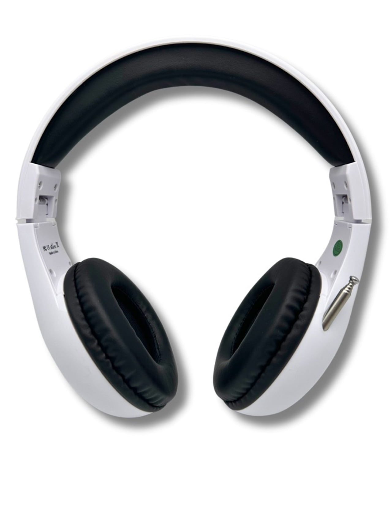 Things Audio Portable Personal FM Radio Headphones, Pull-Out Antenna, White & Black