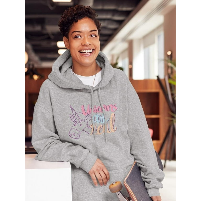 Purple Outline Of A Unicorn Hoodie Women Image by Shutterstock