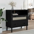 thumbnail image 1 of vidaXL Sideboard SENJA Rattan Look Black 80x40x80 cm Solid Wood Pine, 1 of 5