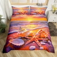thumbnail image 2 of Erosebridal Starfish SeashellComforter Cover Twin,Ocean Beach Bedding Twin Size,Sea Animal Duvet Cover Twin,Ultra Soft Unicorn Room Decorative,Reversible,2-Piece(No Comforter), 2 of 7