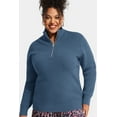 thumbnail image 6 of CASSIE LIZ Sweaters for Women Plus Size 2X Quarter Zip Pullover Fall Fashion Blue Oversized Winter Dressy 2XL 18W 20W, 6 of 8