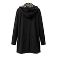 thumbnail image 5 of Women's Double-Sided Long Windbreaker with Leopard Print Lining Casual Hooded Thin Jacke, 5 of 8