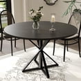 thumbnail image 3 of Bingirl Table à Manger Ronde de 47 Pouces pour 4: Style Ferme avec Base en Métal Robuste, Convient aux Salons et aux Salles à Manger (Table Noire Seulement), 3 of 7