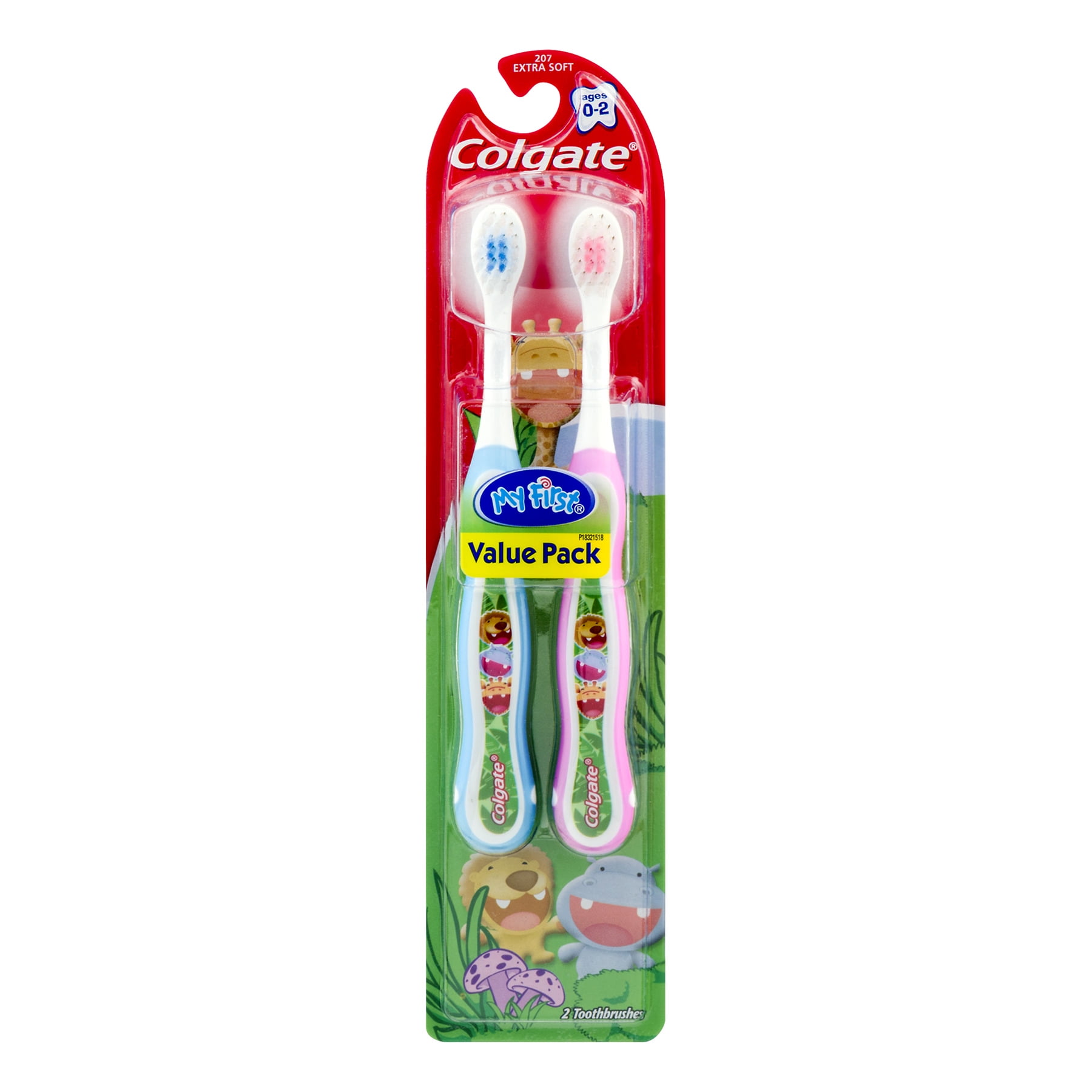 Colgate My First Baby and Toddler Toothbrush, Extra Soft, 2 Count