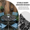 thumbnail image 5 of Dandelion Fitted Tablecloth with Elastic Edged, Round Table Cloth for Dining Table, Modern Minimalist Abstract Flowers Black Waterproof Oil Proof Table Cover for Indoor Outdoor 55"-60", 5 of 8